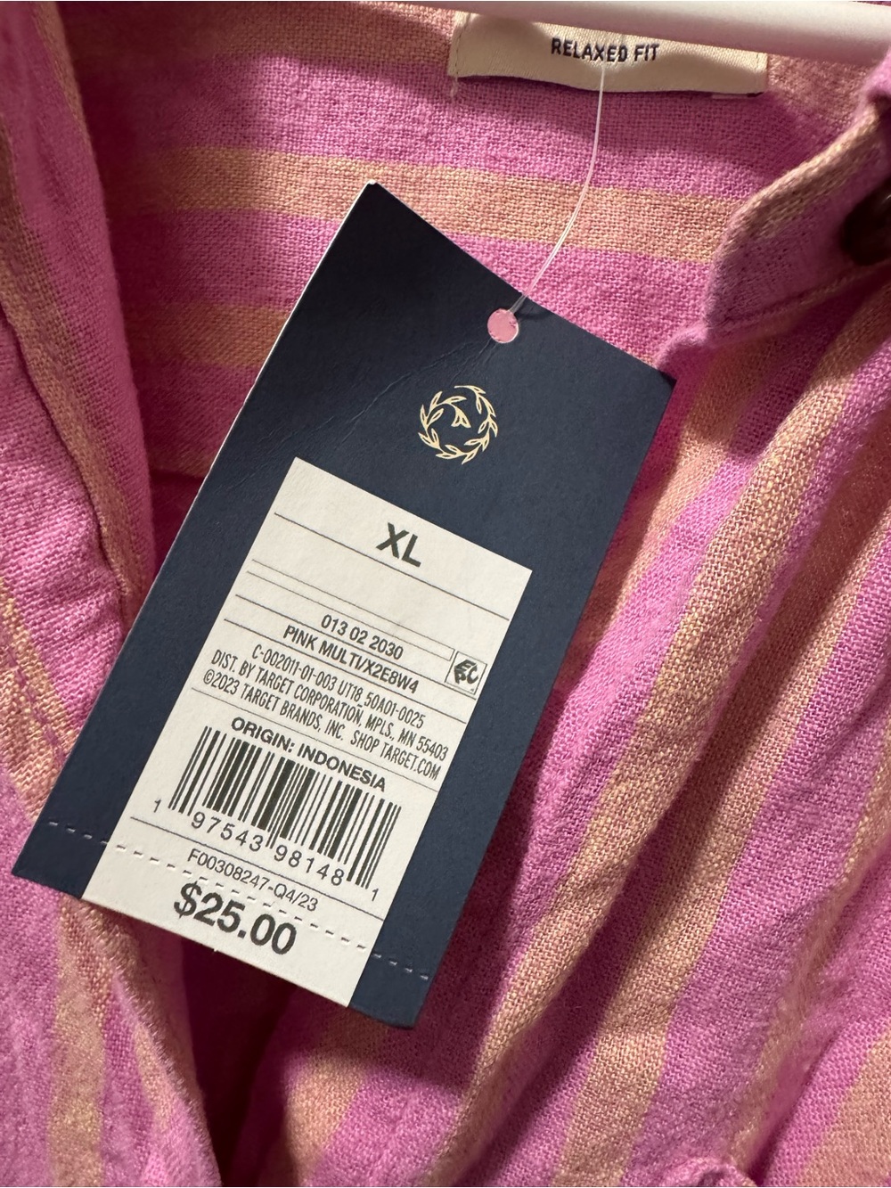Universal Thread Pink Striped Button-Down Shirt - Picture 4 of 6